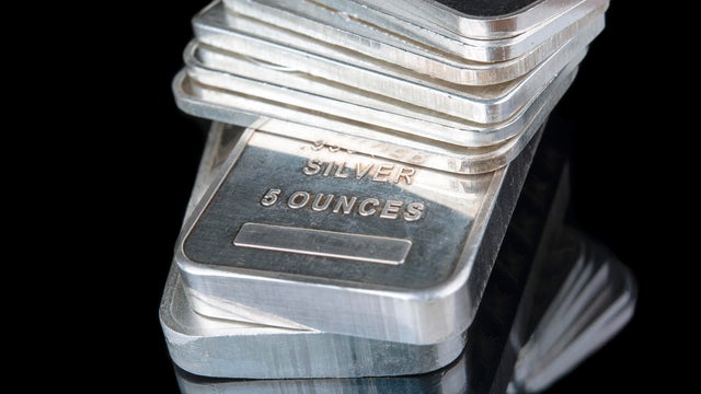 Silver bars pure Silver,business investment and wealth concept 
