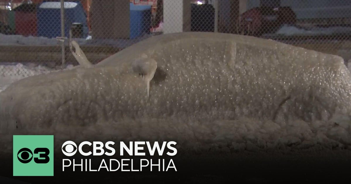 Cars encased in ice amid frigid temperatures in Philadelphia