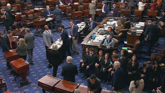 Senators vote on amendments to a government funding package on Friday, Jan. 30, 2026. 