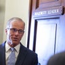 Senate Majority Leader John Thune of South Dakota talks to reporters outside his office at the U.S. Capitol in Washington, D.C., on Jan. 29, 2026. 
