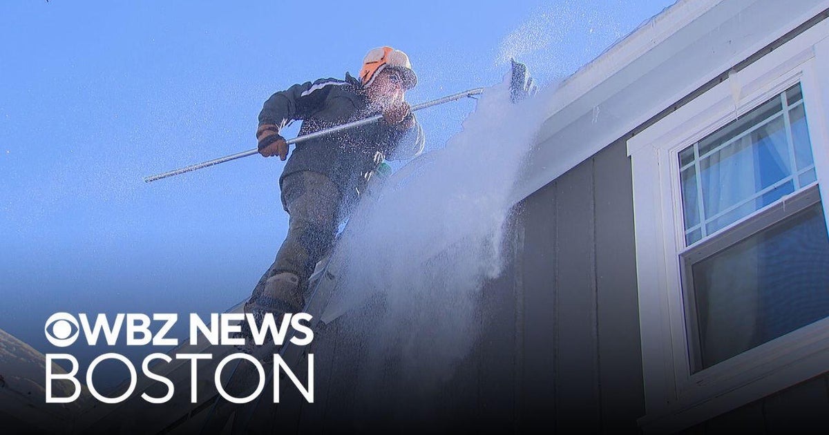 Roof cleaning company busy removing ice dams in Boston area