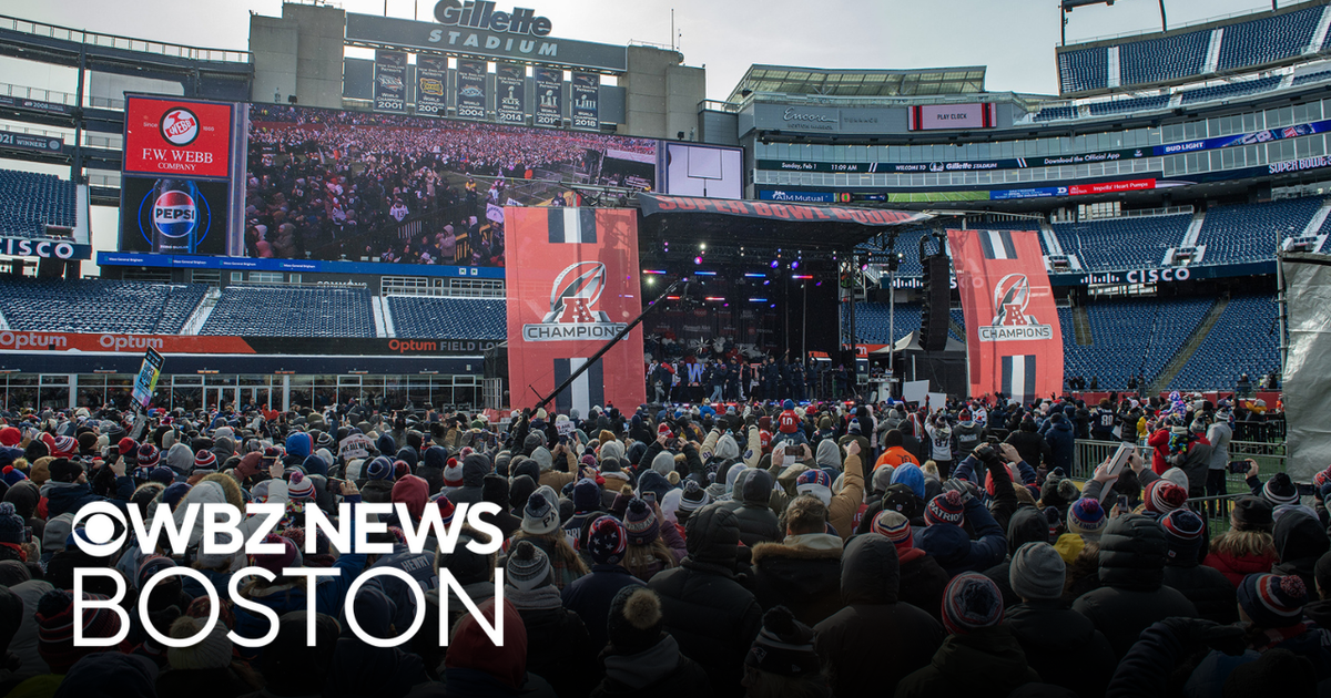 Father and son going to Super Bowl after winning tickets at Patriots send-off rally