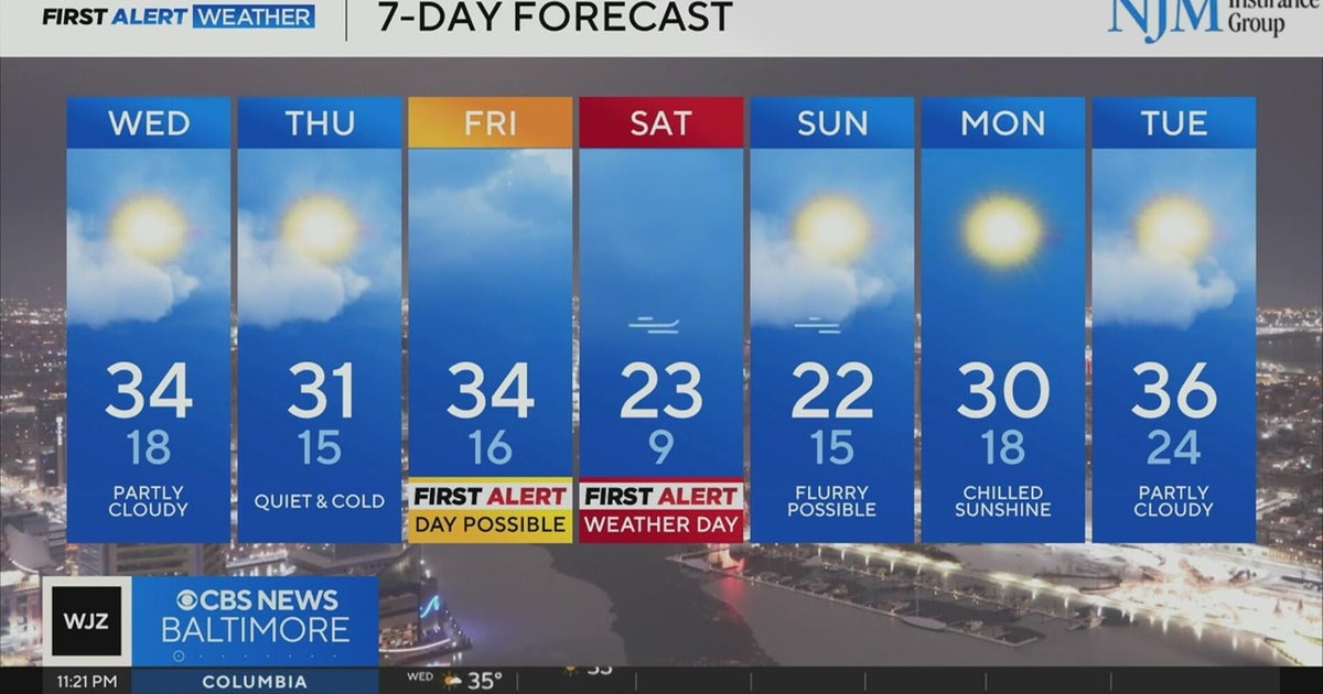 Snow chances continue this week in Maryland - CBS Baltimore