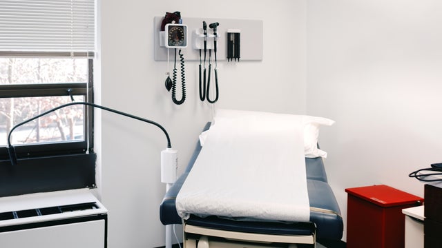 Examination Table in Doctor's Office 