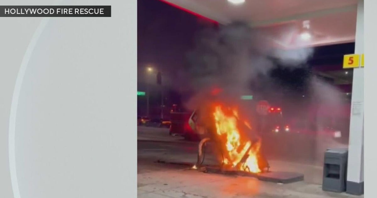 Breaking: Car drives off with gas pump, sparking fire at Pembroke Road Shell station
