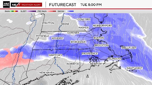 Plowable snow in forecast Tuesday for Massachusetts. Maps show timing ...