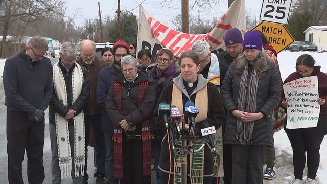 Faither leaders gather during the news conference 