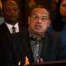 Minnesota Attorney General Keith Ellison speaks at a press conference at the State Capitol in St. Paul on Feb. 3, 2026. 