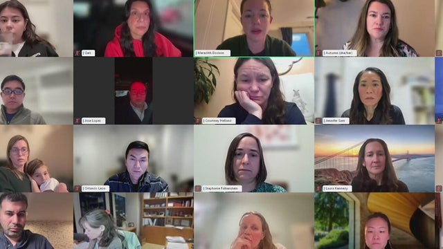 Several people on a conference call 