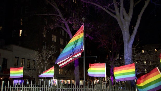 Pride flags at Stonewall National Monument 