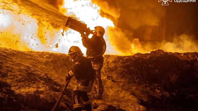 Aftermath of a Russian drone attack in Odesa 