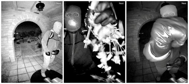 A combination of images captured by Nancy Guthrie's home security camera 