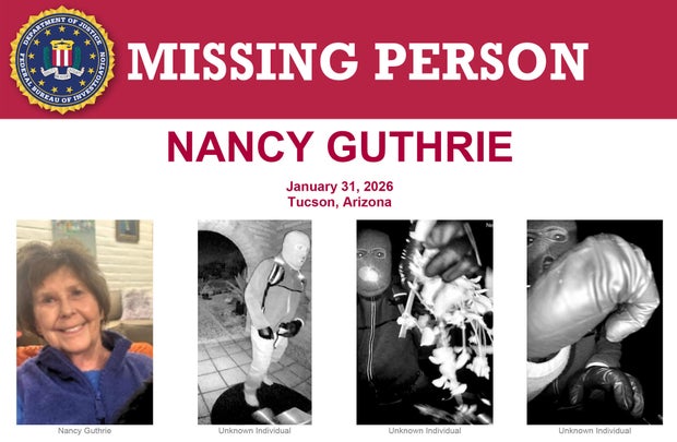 Wanted poster released by the FBI in the search for Nancy Guthrie 