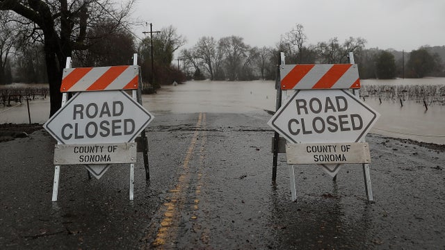 "Flooded" road 
