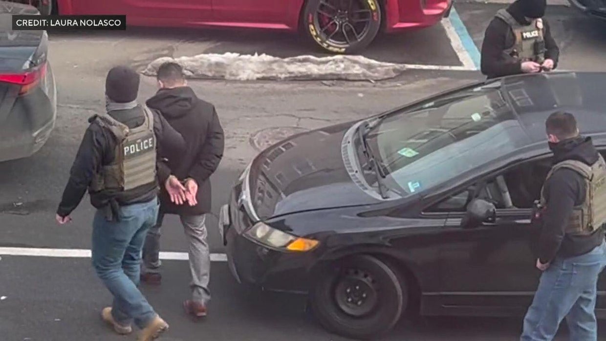 Video shows 2 men detained by ICE agents near New Jersey church - CBS ...