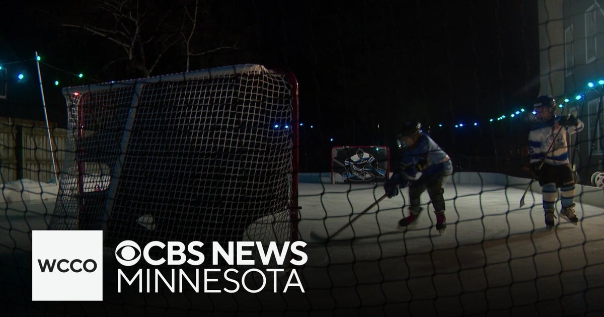 Young ice hockey players flock to backyard rink in Richfield - CBS ...