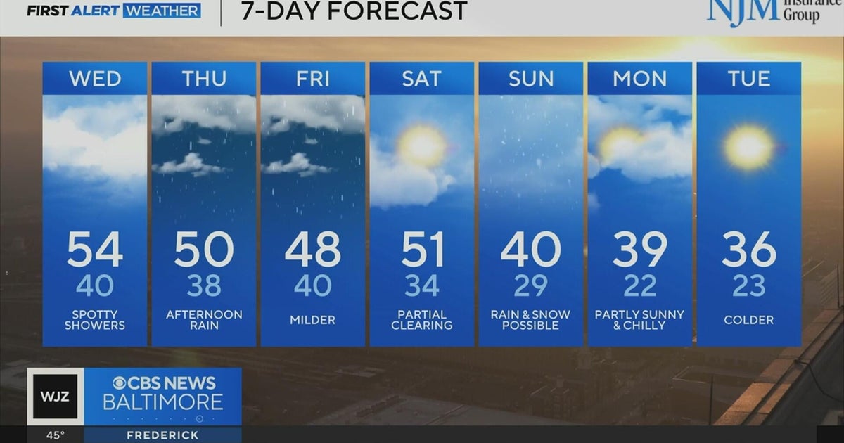 Wet weather moves into Maryland this week - CBS Baltimore