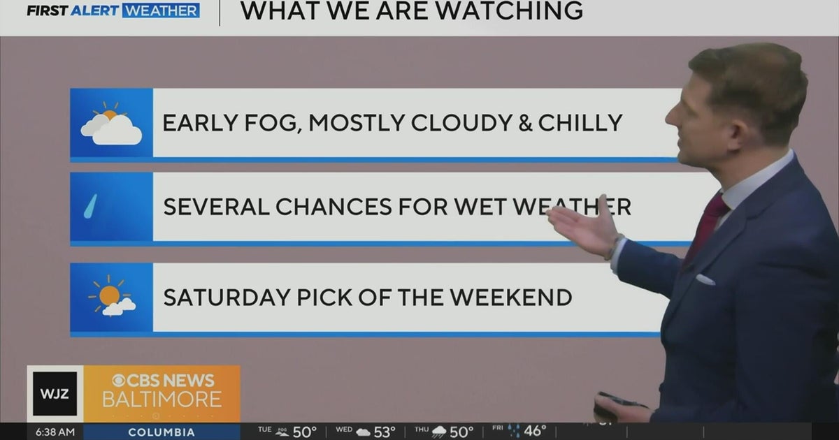 Cloudy and chilly Tuesday in Maryland, rain expected later in week