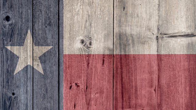 US State Texas Flag Wooden Fence 