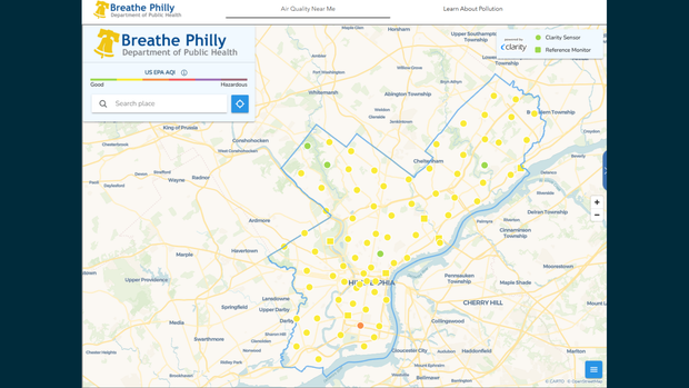 Breathe Philly air quality monitor map 