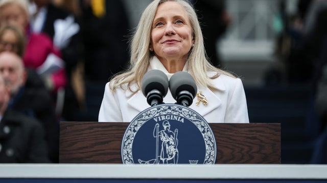 Virginia Gov. Abigail Spanberger speaks after being sworn into office at the Virginia State Capitol Jan. 17, 2026 in Richmond, Virginia. 