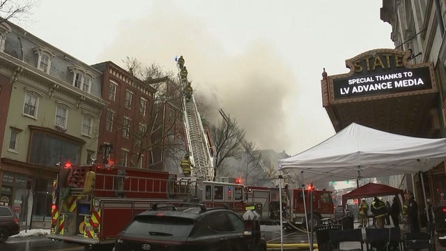 Overhead siren and flashing red lights on a fire truck 