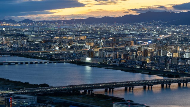 Osaka cityscpae at dusk  at Dusk 