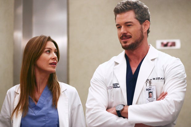 Ellen Pompeo and Eric Dane in a scene from "Grey's Anatomy."