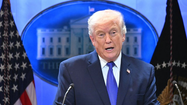 President Trump speaks during a press conference 