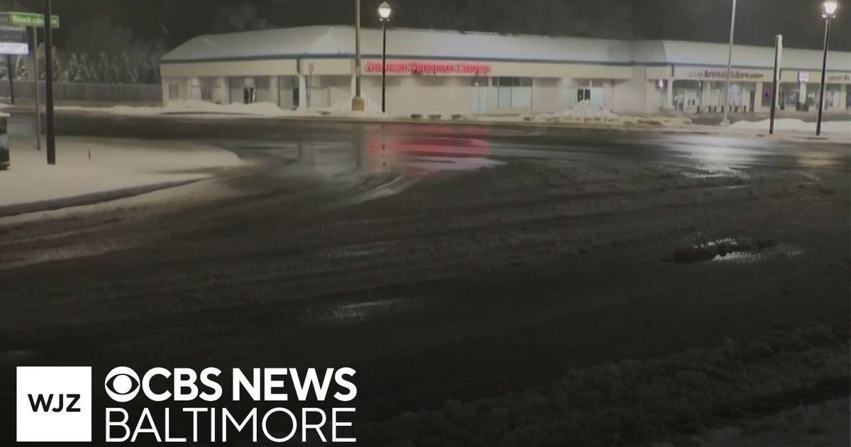 Baltimore County road conditions slippery amid snow across Maryland