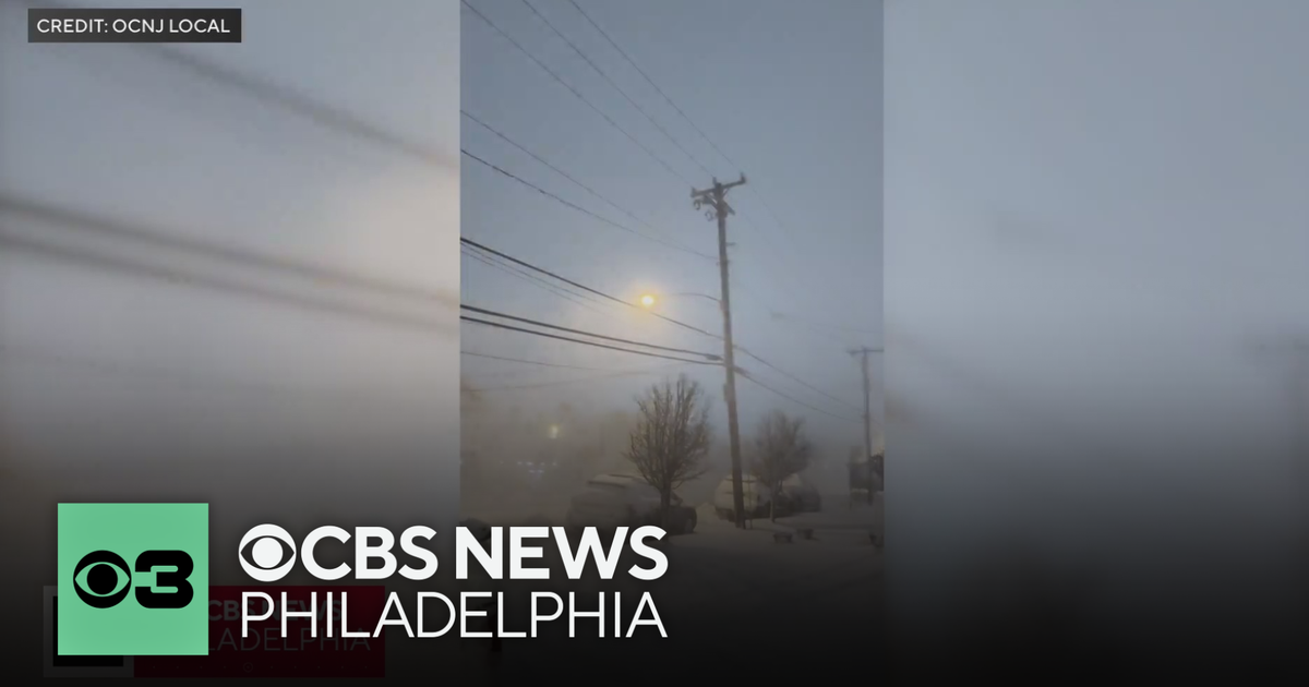 Power lines spark in Ocean City, New Jersey, during blizzard