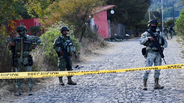 Soldiers secure area after cartel boss 'El Mencho' dies following federal forces operation in Tapalpa 