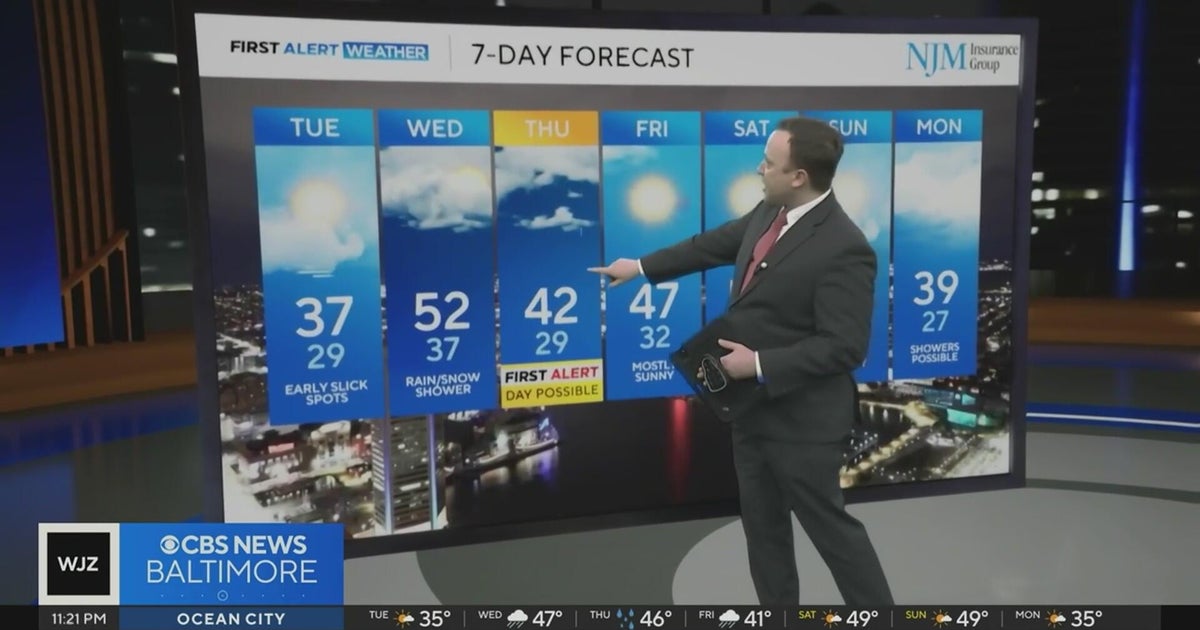 Cold Tuesday, warm-up midweek in Maryland