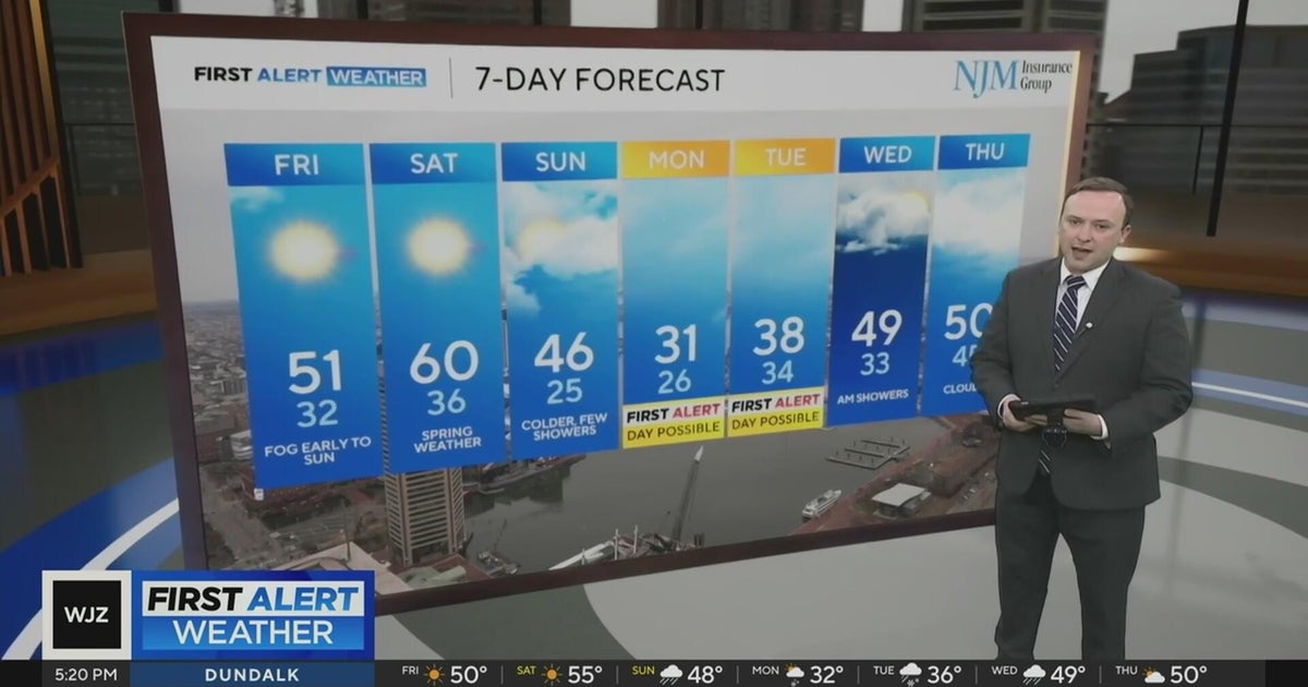 Temperatures warm near 60 this weekend in Maryland - CBS Baltimore