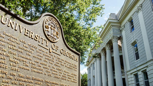 Athens, Georgia, University of Georgia school campus, North Campus Quad, historic marker 