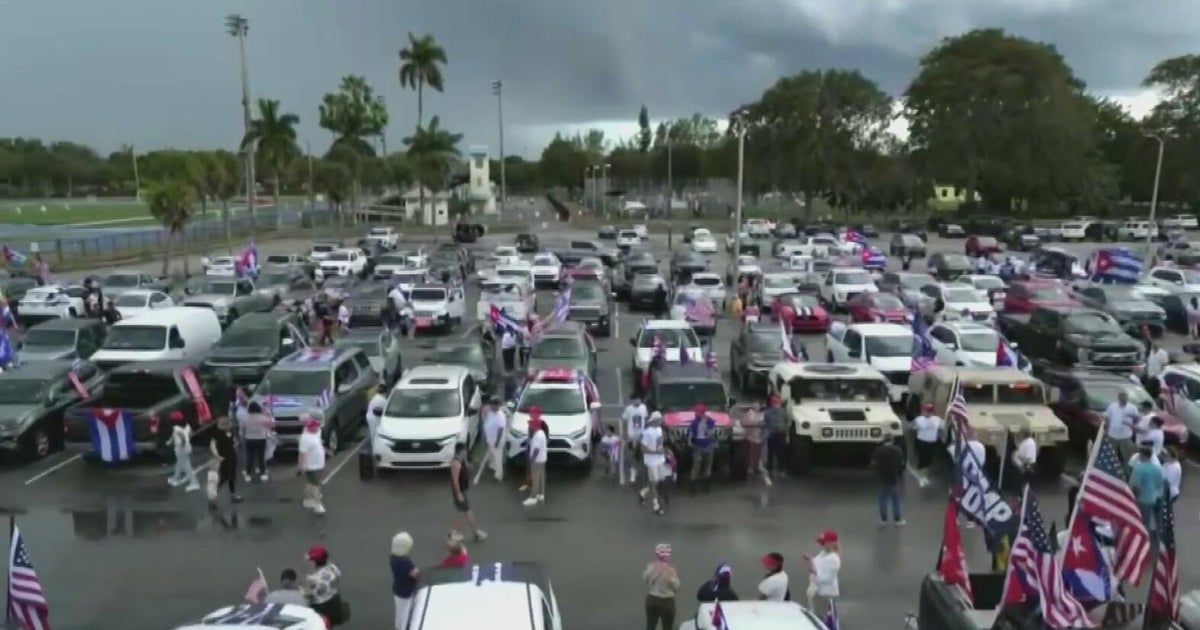 Thousands gather for a caravan supporting the Trump admin's stance on Cuba