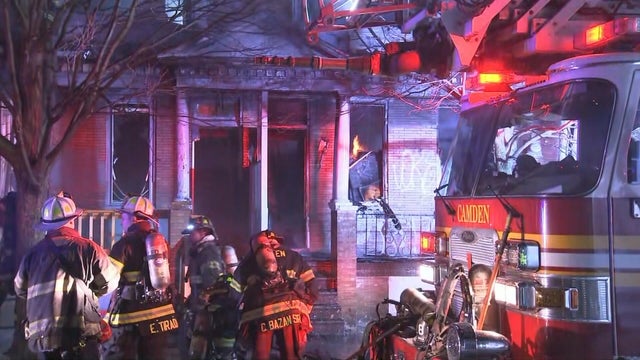 1 injured as large fire rips through 3 homes in Camden, officials say 