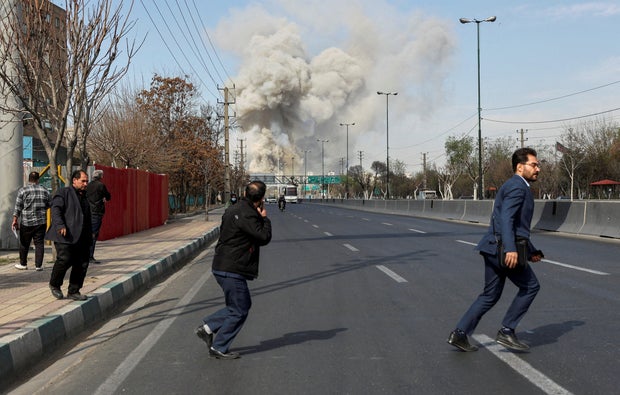 Smoke rises following an explosion, amid the U.S.-Israeli conflict with Iran, in Tehran 