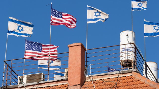 US Israel flags Tel Aviv 