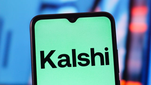 In this photo illustration, the Kalshi logo is seen 