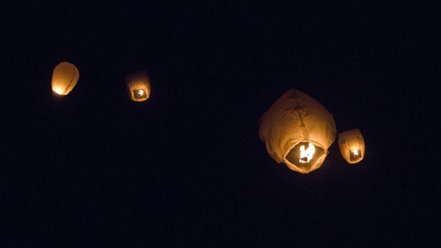 Four Chinese Wishing Lanterns 