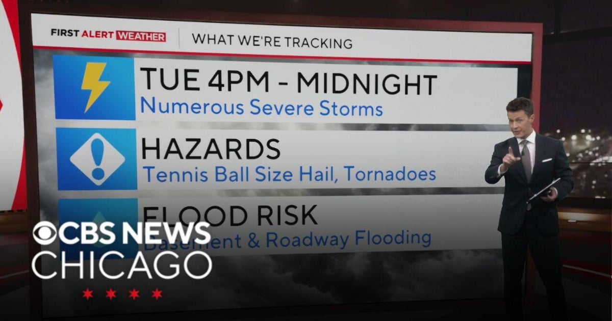 Risk of severe storms for Chicago area on Tuesday - CBS Chicago