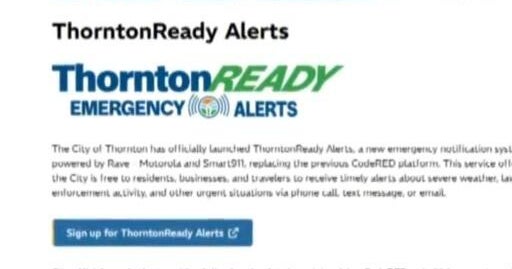 Thornton launches emergency alert system to replace previous service ...