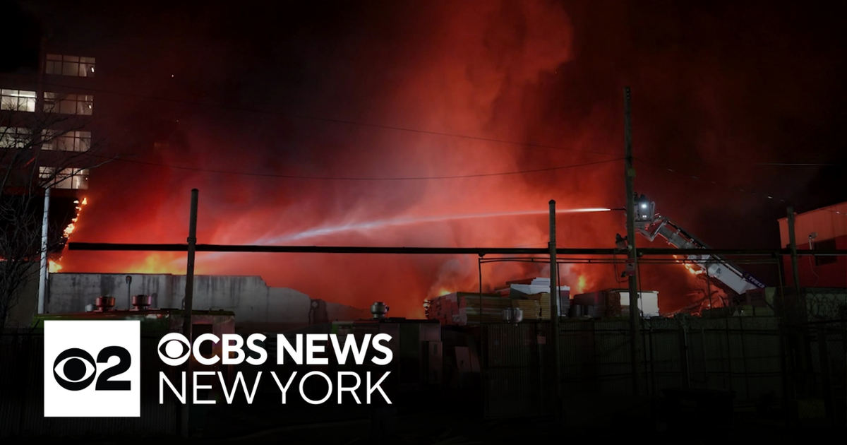 Firefighters battle massive overnight fire at Brooklyn industrial building