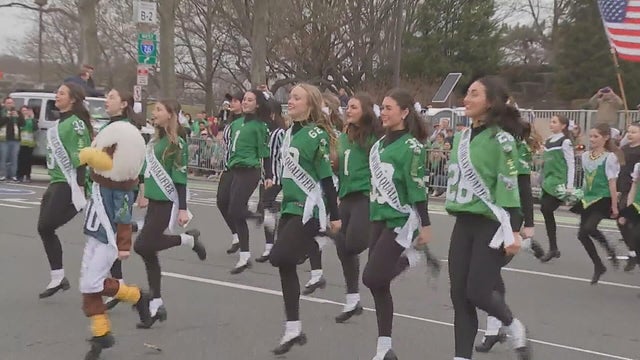 Irish dancers at the 2025 St. Patrick's Day Parade in Philadelphia 