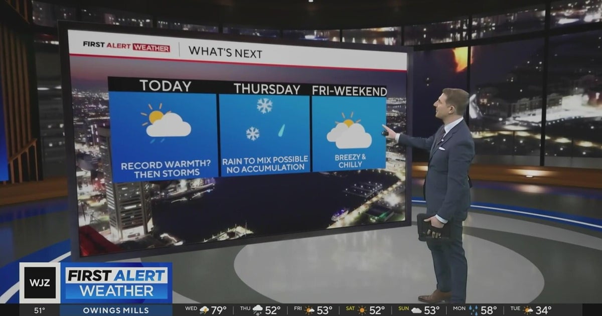 Record warmth followed by storms in Maryland Wednesday - CBS Baltimore