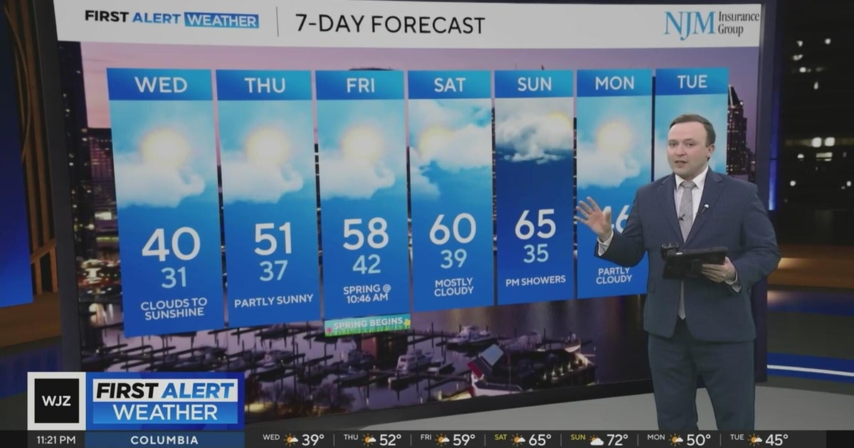 A chilly Wednesday before temperatures ramp up in Maryland - CBS Baltimore
