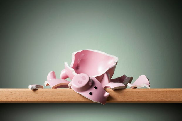 Broken piggy bank 