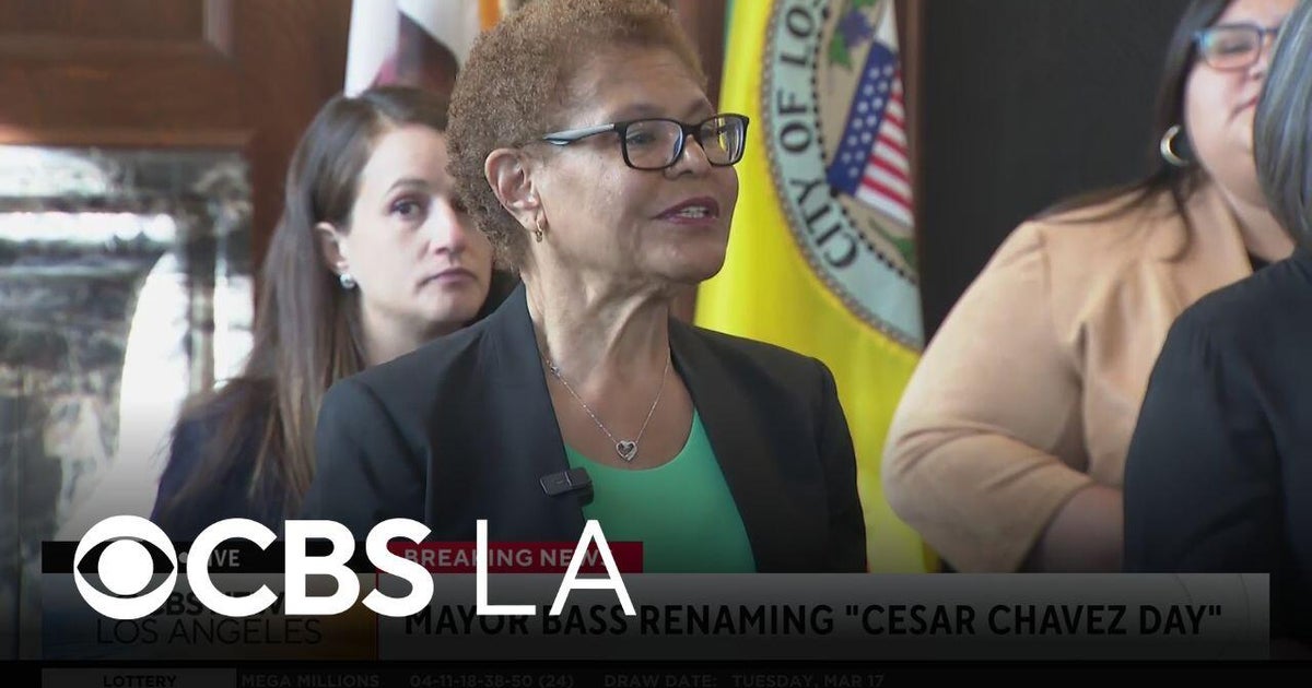 Los Angeles Mayor Karen Bass holds a news conference, announcing Cesar ...