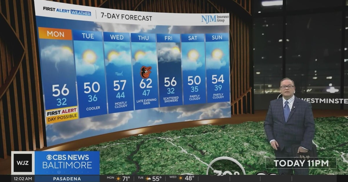 Temperatures drop on Monday in Maryland